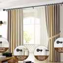 KAMANINA 2 Pack Curtain Rods for Windows 48 to 84 Inch, Black Heavy Duty Curtain Rod Adjustable, 7/8 Inch Single Decorative Drapery Rods 32 to 86 Inch(2.6-7.1Ft), Netted Texture Finials