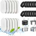 Cat Water Fountain Filters, 24 Pack Cat Fountain Filters, Cat Fountain Replacement Filters for 67oz/2L&108oz/3.2L Stainless Steel Cat Water Fountain, Pet Water Fountain Filters (12 Filters&12 Sponges)