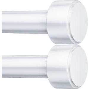 2 Pack Curtain Rods for Windows 32-60 Inch, 1 Inch Adjustable White Curtain Rod Set with Brackets, Easy Install