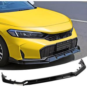 STSEV01 Front Bumper Lip Splitter Spoiler Fit for Honda Civic Hatchback/Sedan/LX/Sport/Si/Hybrid/Touring 2025 2026, 3pcs Air Dam Chin Body Kit Underbody Lip Accessories (Gloss Black)