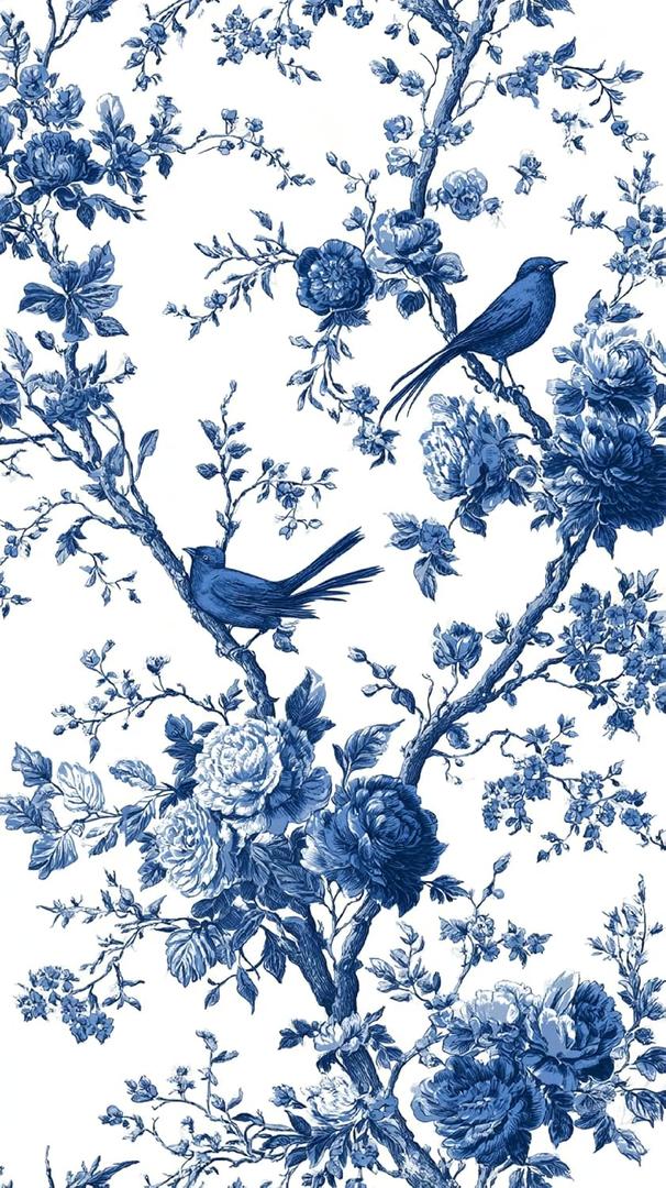 Cerise 100 pcs Blue Floral Napkins with Birds, Vintage Chinoiserie Disposable Cocktail Dessert Napkins for Decoupage, Baby Shower, Birthday, 100 Count (Blue)
