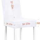 Obstal White Stretch Spandex Dining Room Chair Covers ?Set of 4 Universal Removable Washable Chair Seat Slipcovers Protector for Kitchen, Ceremony, Wedding, Banquet, Hotel and Party