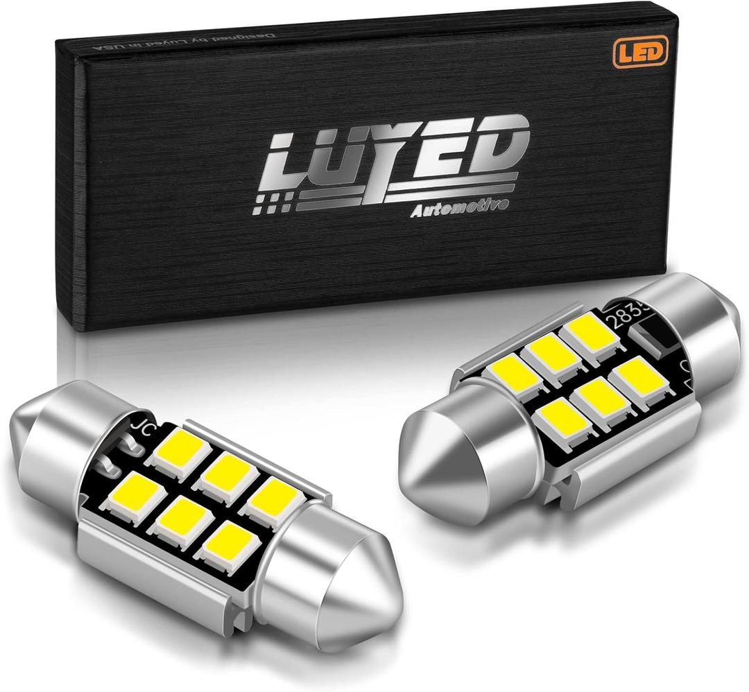 LUYED 1 X Super Bright 2835 6-EX Chipsets Error Free 1.25 inches DE3175 DE3021 DE3022 3175 LED Bulbs Used For Dome light,Xenon White