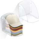 Acrylic Hat Rack for Baseball Cap, Clear Hat Organizer Sturdy Wall Mounted or Desktop Display Hat Storage, Wall Hat Organizer Fit 10 Caps, Hat Holder for Ball Caps & Accessories, for Men Women-1 Pack