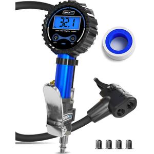 Presta Valve Air Chuck  Digital Bike Tire Inflator with Pressure Gauge  Schrader to Presta Valve Adapter for Air Compressor