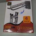 14'' Large Garage Hooks with 3 Support Rods, Heavy Duty Steel Garage Storage Wall Hooks for Garden Tool Organizer, Shed Organizer, Ladder Hooks, Car Tires, Chairs 4 Pack