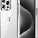 JETech Case for iPhone 15 Pro 6.1-Inch, Non-Yellowing Shockproof Phone Bumper Cover, Anti-Scratch Clear Back (Clear)