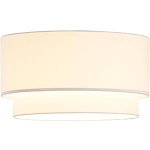 Artiva USA 16.5"X16.5" X 8"H Large Premium Double Drum Linen Shade - Off White, Fully Assemble, one Piece Shade