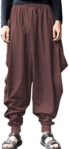ONTTNO Men's Harem Pants Loose Stretchy Waist Casual Hippie Trousers, XXL
