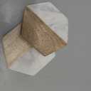 Creative Co-op Marble & Mango Wood Hexagon Coasters (Set of 4 Pieces)