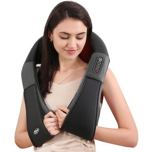 Careboda Shiatsu Neck and Back Massager with Soothing Heat, Electric Shoulder Massage 8 Nodes Deep Tissue 3D Kneading Massages for Pain Relief, Best Christmas Gifts for Man, Woman, Friends, Parents