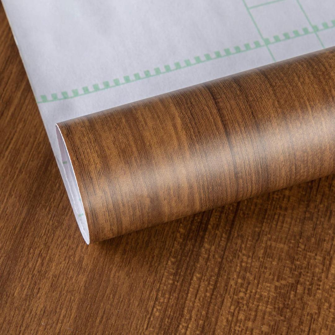 TOTIO Brown Wood Wallpaper Walnut Wood Contact Paper Thick ...