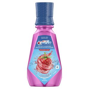 Crest Kid's Anti Cavity Fluoride Mouthwash, Alcohol Free, Strawberry Rush, 500 mL (16.9 fl oz), Pack of 4
