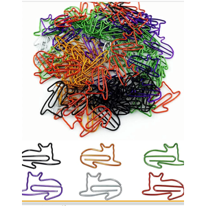 Wayilea Cat Paper Clips Bookmark, 300pcs Novelty Assorted Colors Fun Animal Paper Clips, Cat Lover Themed Office Supplies Desk Decor Accessories for Women Lady Girls Teacher School Stationary