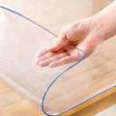 19 x 63 Inch Clear Table Cover Protector, 2mm Thick Clear Table Protector for Dining Room Table, Plastic Table Cover, Waterproof Table Pad for Kitchen, Office