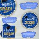 2026 Graduation Party Supplies Tableware Set - 200 Pcs Blue Gold Graduation Plates and Napkins Class of 2026 Disposable Dinnerware for College High School Congrats Grad Party Favors, Serve 50