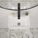 14x10 Inch Small Bathroom Sink White Ceramic Wall Mount Mini Vessel Sink Floating Small Sinks for Tiny Bathrooms