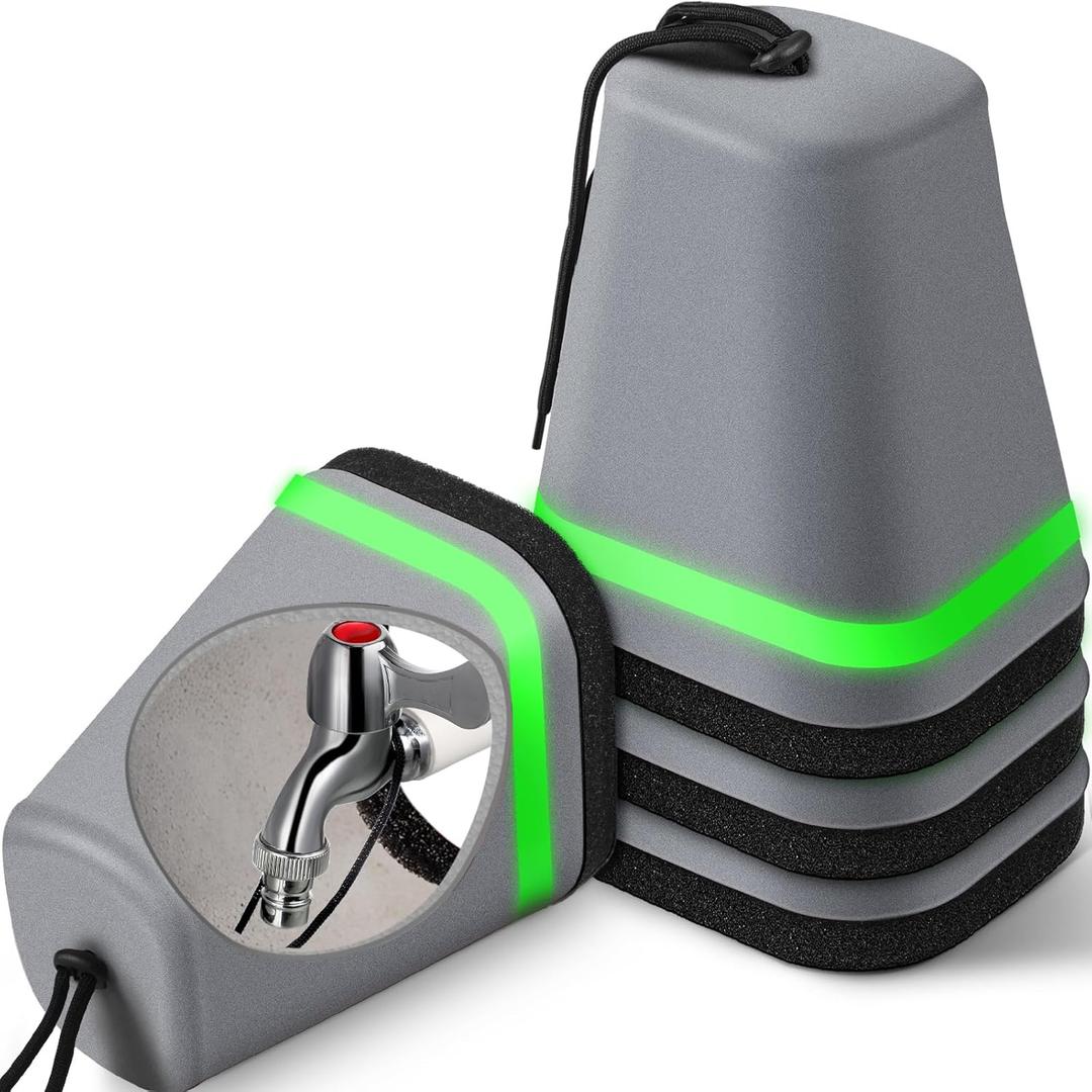 VIHOSE Extra Large 6.1 x 7.5 x 9.8" Plastic Outdoor Faucet Cover with Foam Inside Winter Rectangular Hose Covers for Spigot Spout Pipe Freeze Frost Insulation Protection (4 Pcs,Gray)