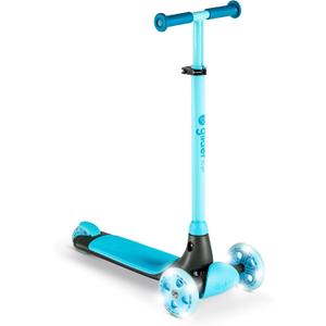Yvolution Y Glider Air Scooter for Kids, 3 Wheel Scooter for Toddlers 4 Adjustable Height Glider with Kick Scooters, Lean to Steer with LED Flashing Light for Children Ages 3+ Years Old (Blue)