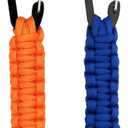 BRAVESHINE Paracord Keychain Carabiner Clip, D Ring Lanyard Hanger Stroller Hook for Water Bottle, Key, Backpacks, Men, Women (1 Orange 1 Blue)