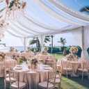 White Ceiling Drapes with Lights String for Weddings, 6 Panels 5ftx20ft Sheer Tulle Backdrop Photo Background Drapes for Wedding Ceremony Birthday Party Arch Decoration