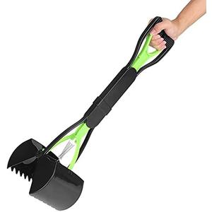 Pet Pooper Scooper, Long Handle Folding Poop Scoop, Stable Jaw Scoop Easy for Small Pet Poop, Pick Up Animal Waste Dog Puppy Cat Waste Picker Cleaning Tools Outdoor Dog Pooper Scooper(green+black)