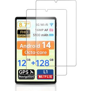 NOUKAJU Screen Protector for Topsand N8 Plus 8.7inch, HD Tempered Glass,9h Hardness,Scratch,Anti-Fingerprin,Tempered Glass Film Guard for Topsand N8 Plus Tablet[2 Pack]