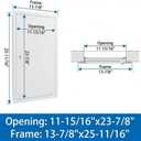 QWORK Aluminum Access Door 12x24 Flush Mount Hinged Panel for Drywall, Ceiling & Utility Shaft