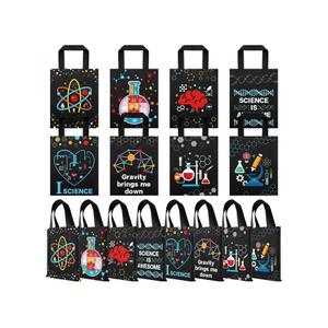 Ferraycle 24 Pcs Science Party Favor Bags Truck Goodie Gift Treat Bag Non Woven Birthday Party Decorations for Kids(Dark Color,Cool)