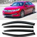 Window Visors for Honda Accord 2008-2017, Rain Guards Vent Shade Shield Deflector Dark Smoke 08 09 10 11 12, Tape-On, 4PCS