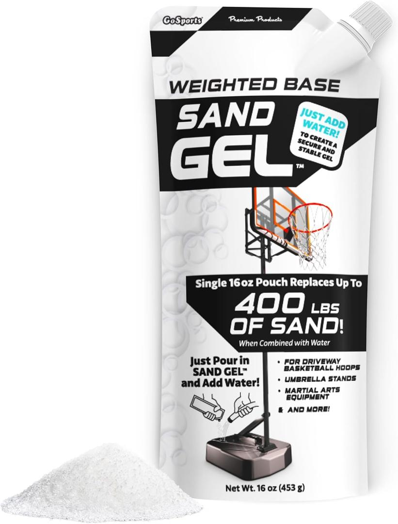 GoSports Sand Gel Weighted Base Filler for Indoor/Outdoor Basketball Hoops, Umbrella Bases, & More - 16 oz, Just Add Water
