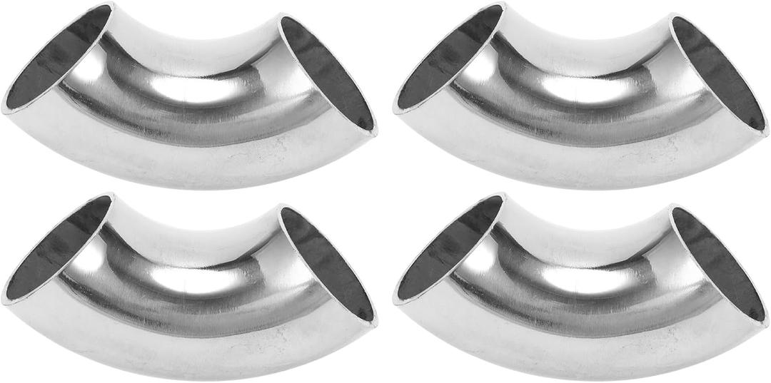 Motoforti 4 Pcs 90 Degree Mandrel Bend Elbow Car Modified Exhaust Pipe Tubing Piping 1.5" Inch OD Thickness 1.2mm/18GA 38x100x1.2mm 201 Stainless Steel 4pcs