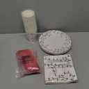 Juvale Christmas Lights Dinnerware Set, Paper Plates, Cutlery, Cups, and Napkins (Serves 24, 144 Pieces)
