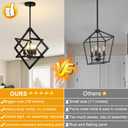 18" Modern Pendant Lights Kitchen Island, 4-Light Black Pendant Light Fixtures, Farmhouse Chandelier Kitchen Island Lighting, Industrial Hanging Pendant Lights for Kitchen Island Dining Room Entryway
