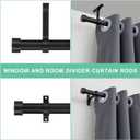 Matte Black Curtain Rods for Windows 16 to 28 Inch, Adjustable Drapery Rods with Aluminum End Cap and Full Surround Brackets,1-Inch Window Curtain Rod for Wall and Ceiling Mount