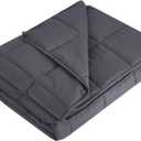 L'AGRATY Weighted Blanket - 40"x60" 7lbs Cooling Breathable Weighted Microfiber Material with Glass Beads Small Blanket for All-Season Summer Fall Winter Soft Thick (01-dark Grey)