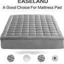 EASELAND King Size Mattress Pad Pillow Top Mattress Cover Quilted Fitted Mattress Protector 8-21" Deep Pocket Cooling Mattress Topper (78x80 Inches, Light Grey)