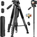 Tripod for Camera, 72" Tall Camera Tripod Monopod with Remote, Professional Heavy Duty Compact Camera Stand for Phone,DSLR, Spotting Scope, Telescope, Binocular