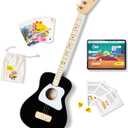Loog Pro Acoustic kids Guitar 3-strings Ages 6+ Learning App and Lessons Included Black