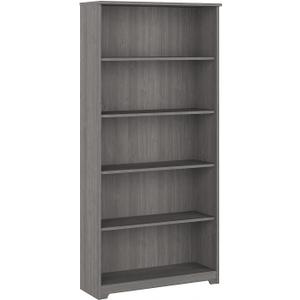 Bush Furniture Cabot Tall 5 Shelf Bookcase | Large Open Bookshelf in Modern Gray | Sturdy Display Cabinet for Library, Living Room, and Home Office