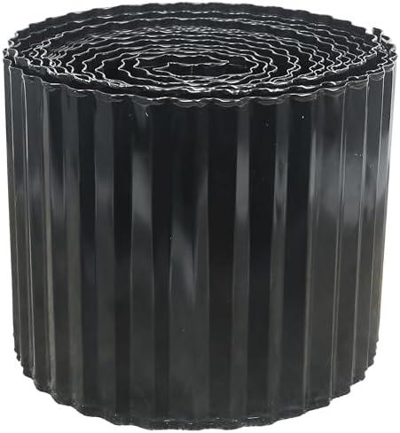 Quibbay Corrugated Metal Garden Edging, 8"×20Ft Landscape Edging Border for DIY Lawn, Flower Bed and Garden Fence, Metal Garden Edging for Landscaping, Yard and Tree Surrounds Borders, Black