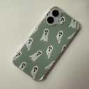 Cute Halloween White Ghost Case Compatible with iPhone 16, Spooky Ghost Case for iPhone 16, Cool TPU Bumper Phone Case Cover