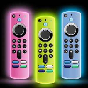 3 Pack ONEBOM Silicone Protective Remote Case Cover, Silicone Control Cover Skin| Glow in The DarkGlow Pink&Glow Blue&Glow Yellow