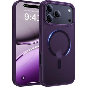 Magnetic for iPhone 17 Pro Max Case, [Anti-Slip] [Military-Grade Drop Protection] [Camera Protection] Skin-Friendly Slim Matte Shockproof Protective Case for iPhone 17 Pro Max, Purple