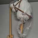 HollyHOME Stick Horse Plush Handcrafted Hobby Horse on a Stick with Wood Wheels Real Pony Neighing and Galloping Sounds for Kids Toddlers White 36 Inches(AA Batteries Required)