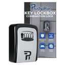 Rudy Run Key Lock Box for Outside – Large Outdoor Lockbox for Keys with Code, 4-Digit Combination Hidden Safe to Hide a Key Outside, Wall Mounted Key Storage for Home, Airbnb, Realtor and Rental
