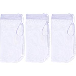 ALEGI Media Filter Bag Aquarium Extra Fine, Reusable 180 Micron Drawstring Mesh Filter Bags for Very Fine Resins Filter 7.5"*3.6" (3 Pack)