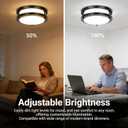 Drosbey 36W Dimmable LED Ceiling Light Fixture, 12in Flush Mount Light Fixture, Ceiling Lamp for Bedroom, Kitchen, Bathroom, Hallway, Super Bright 3500 Lumens, Black, 3000K Warm White