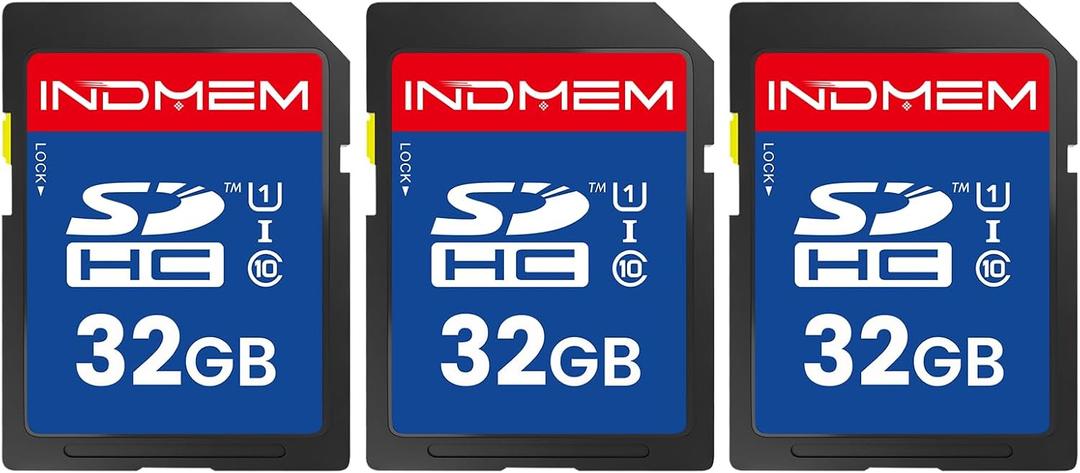 32GB SD Card (3 Pack), C10 SDHC UHS-I Memory Cards U1 Class 10 High-Speed Full 4K HD Video Compatible with Digital Point-and-Shoot Cameras, HD Camcorders, DSLR and PC