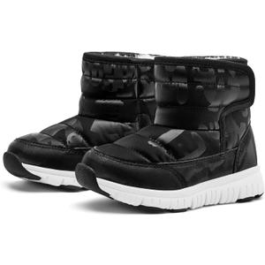 HOBIBEAR Toddler Girls Snow Boots Slip on Waterproof Warm Winter Shoes Outdoor(Black, Size 5 Toddler)